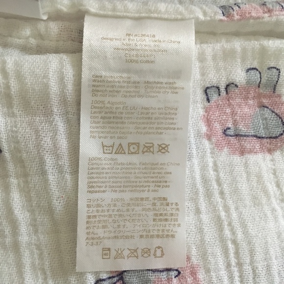 New AIDEN + ANAIS Cotton Muslin Baby Blanket Lamb Motif - Picture 5 of 5